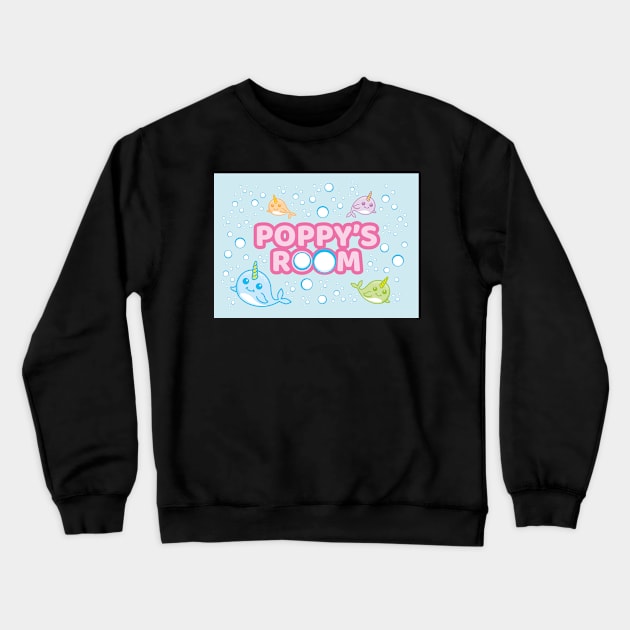 Personalised Narwhal 'Poppy's Room' Sea Unicorn Bedroom Poster Door Sign Crewneck Sweatshirt by LTFRstudio